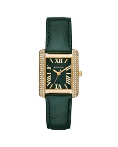 Women's Emery Three-Hand Green Genuine Leather Strap Watch 33mm