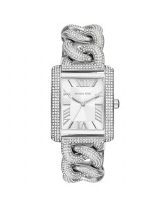 Women's Emery Three-Hand Silver-Tone Stainless Steel Pave Bracelet Watch 40mm