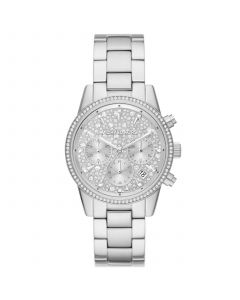 Women's Ritz Chronograph Silver-Tone Stainless Steel Bracelet Watch 37mm