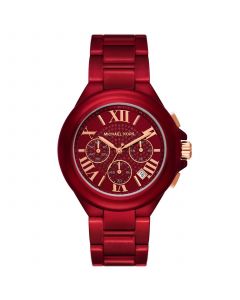 Women's Camille Chronograph Red Coated Stainless Steel Bracelet Watch 43mm