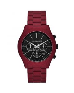 Men's Slim Runway Chronograph Red Coated Stainless Steel Bracelet Watch 44mm