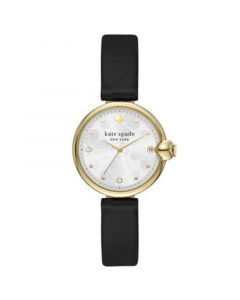 Kate Spade Women's Chelsea Park Three-Hand Date Black Leather Strap Watch 32mm