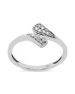 Diamond Bypass Ring (1/10 ct. t.w.) in Sterling Silver