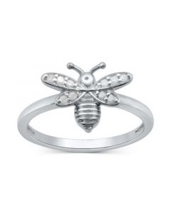 Diamond Bee Ring (1/10 ct. t.w.) in Sterling Silver