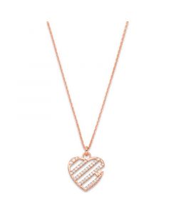 Sterling Silver Open Heart Pendant Necklace Available in Silver 14K Rose-Gold Plated or 14K Gold Plated