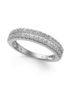 Diamond Double Row Band (1/2 ct. t.w.) in 14k White Gold