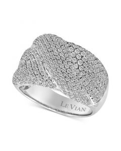 Vanilla Diamond Pavé Twist Statement Ring (1-5/8 ct. t.w.) in 18k White Gold