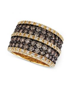 Chocolate Diamond® (2-1/2 ct. t.w.) & Vanilla Diamond (3/8 ct. t.w.) Multirow Ring in 18k Gold