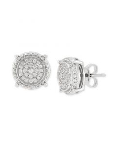 Men's Lab Grown Diamond Cluster Stud Earrings (1/2 ct. t.w.) in 10k White Gold