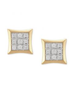 Men's Lab Grown Diamond Square Cluster Stud Earrings (1/2 ct. t.w.) in 10k Gold