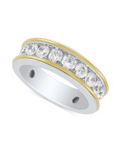 Men's Lab Grown Diamond Band (1-1/2 ct. t.w.) in 10k Gold & White Gold