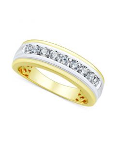 Men's Lab Grown Diamond Band (1/2 ct. t.w.) in 10k Two-Tone Gold