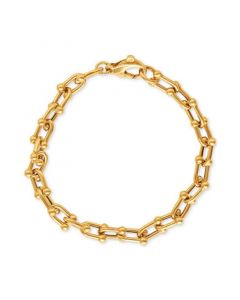 Polished U Link Chain Bracelet in 18k Gold-Plated Sterling Silver