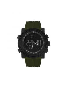 Men's Black, Olive Silicone Strap Watch 47mm