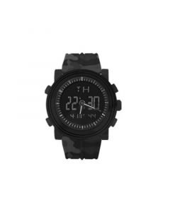 Men's Black, Gray Camo Silicone Strap Watch 47mm