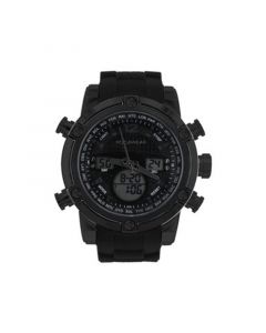 Men's Black Silicone Strap Watch 51mm