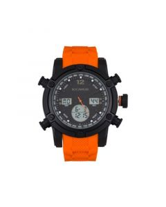 Men's Orange Silicone Strap Watch 51mm