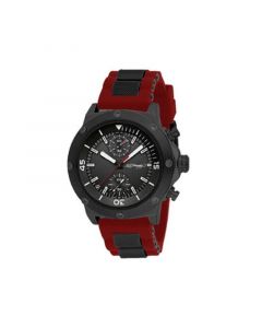 Men's Red Silicone Strap Watch 52mm