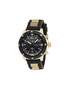 Men's Black Silicone Strap Watch 52mm