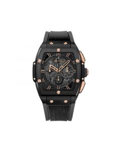 Men's Black Textured Silicone Strap Watch 48mm