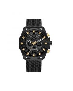 Men's Matte Black Metal Mesh Bracelet Watch 53mm