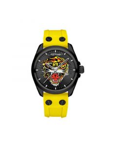 Men's Matte Yellow Silicone Strap Watch 46mm