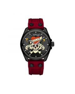 Men's Matte Red Silicone Strap Watch 46mm