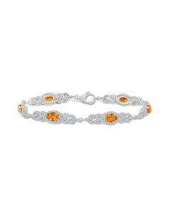 Citrine (2 2/3 ct. t.w.) and Topaz (2 1/10 ct. t.w.) Bracelet in Sterling Silver