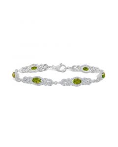 Peridot (3 1/3 ct. t.w.) and Topaz (2 1/10 ct. t.w.) Bracelet in Sterling Silver