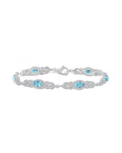 Topaz (3 2/5 ct. t.w.) and Topaz (2 1/10 ct. t.w.) Bracelet in Sterling Silver