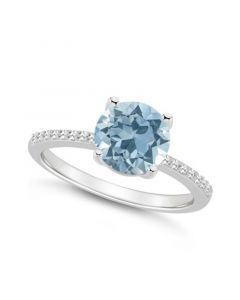 Women's Sky Blue Topaz (2-2/5 ct.t.w.) and Diamond (1/10 ct.t.w.) Ring in Sterling Silver