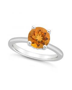 Women's Citrine (1-3/4 ct.t.w.) and Diamond Accent Ring in Sterling Silver