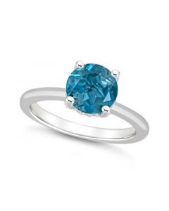 Women's London Blue Topaz (2-2/5 ct.t.w.) and Diamond Accent Ring in Sterling Silver