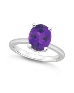 Women's Amethyst (2-1/2 ct.t.w.) and Diamond Accent Ring in Sterling Silver