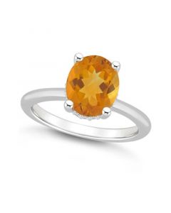 Women's Citrine (2-1/2 ct.t.w.) and Diamond Accent Ring in Sterling Silver