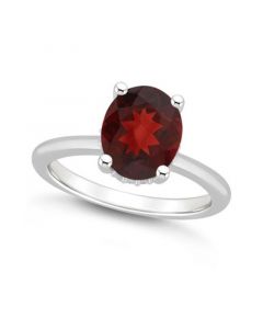 Women's Garnet (3-1/10 ct.t.w.) and Diamond Accent Ring in Sterling Silver