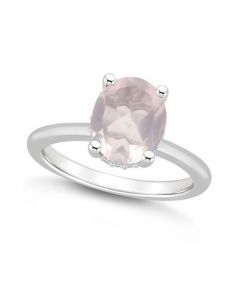 Women's Rose Quartz (2-1/2 ct.t.w.) and Diamond Accent Ring in Sterling Silver