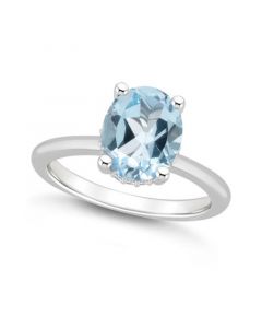 Women's Sky Blue Topaz (3-3/5 ct.t.w.) and Diamond Accent Ring in Sterling Silver