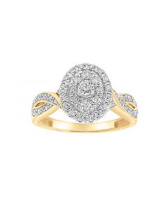 Diamond Oval Cluster Engagement Ring (1/2 ct. t.w.) in 14k Gold