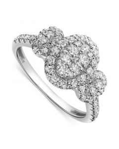 Diamond Triple Oval Cluster Ring (1/2 ct. t.w.) in 14k White Gold