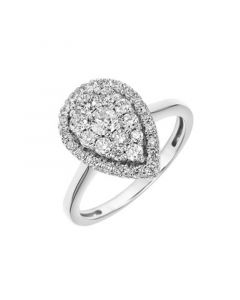 Diamond Pear Cluster Engagement Ring (3/4 ct. t.w.) in 14k White Gold