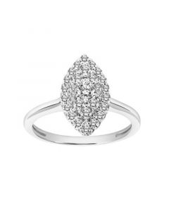 Diamond Marquise Cluster Solitaire Engagement Ring (1/2 ct. t.w.) in 14k White Gold