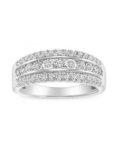 Diamond Three Row Band (1/2 ct. t.w.) in 14k White Gold