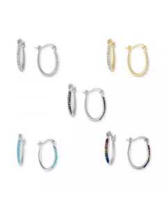 Crystal Oval Hoop Earrings Collection, Created for Macy's