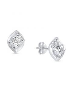 Diamond Navette Stud Earrings (1/2 ct. t.w.) in 14k White Gold