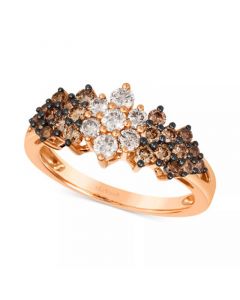 Chocolate Ombré Diamond Cluster Ring (1 ct. t.w.) in 14k Rose Gold, White Gold or Yellow Gold