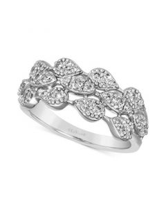 Vanilla Diamond Pear Mini Cluster Triple Row Ring (5/8 ct. t.w.) in Platinum