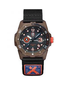 Men's Swiss Bear Grylls x TIDE Recycled Ocean Material Rule of 3 Sea Series Black Rubber Strap Watch 42mm