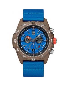 Men's Swiss Chronograph Bear Grylls Survival Eco Master Series Blue Recycled Ocean Material Strap Watch 45mm