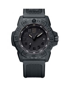 Men's Swiss Navy Seal Military Dive Black Rubber Strap Watch 45mm